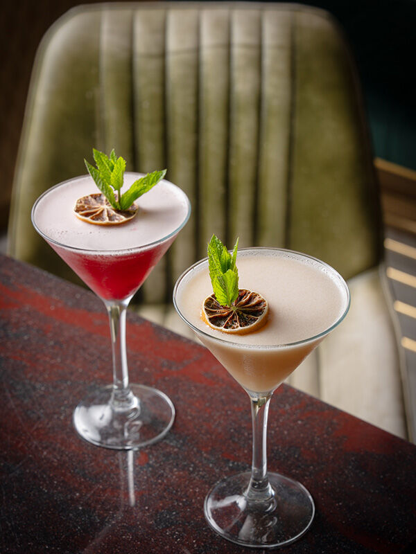 Two martini cocktails